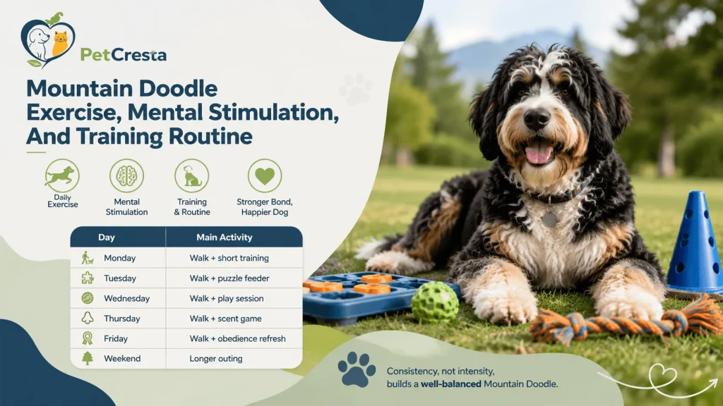 Mountain Doodle Exercise Needs, Mental Stimulation, And Training Routine