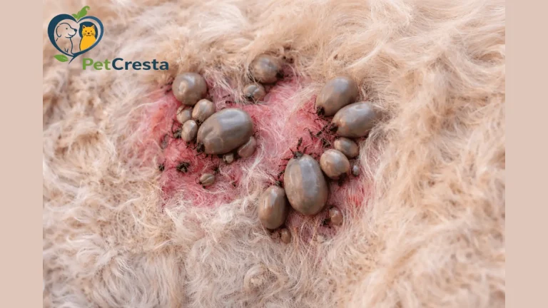 fully embedded ticks on dog