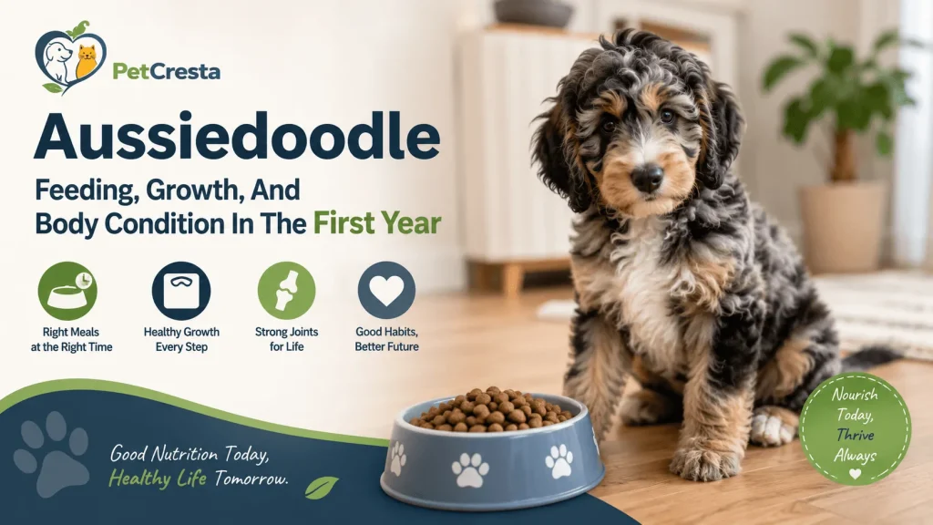 Aussiedoodle Feeding, Growth, and body condition in teh first year