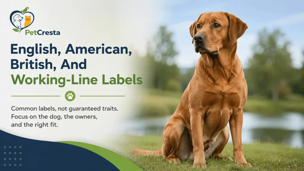 English, American, British, And working-line Labels