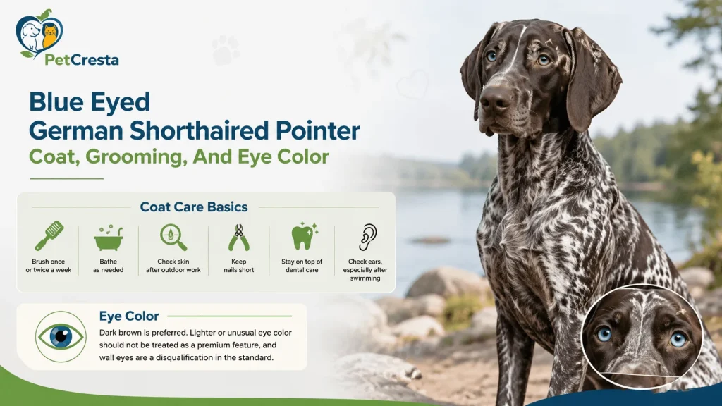 Blue Eyed German Shorthaired Pointer Coat, Grooming, And Eye Color