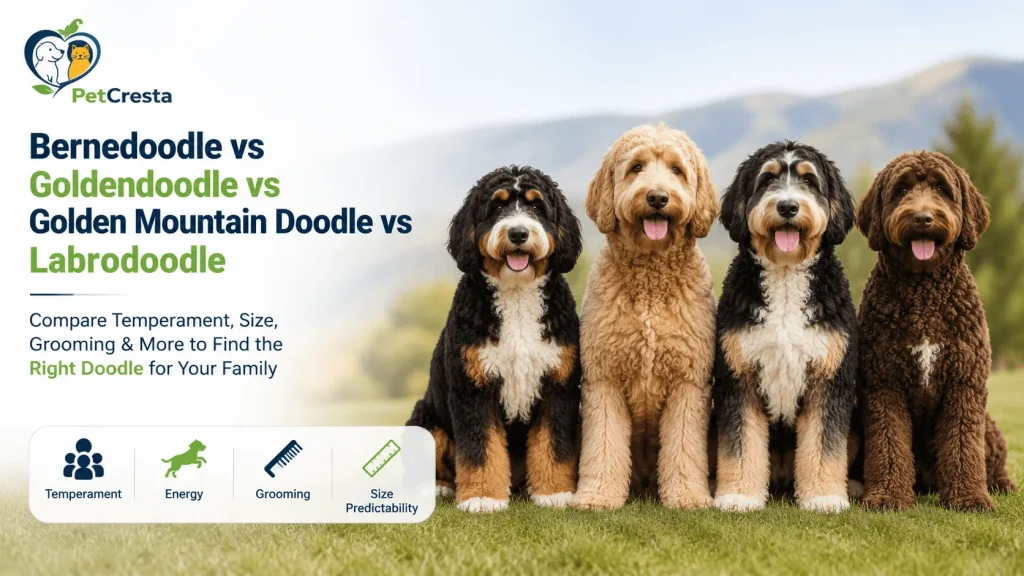 Bernedoodle vs Goldendoodle vs Golden Mountain Doodle vs Labrodoodle