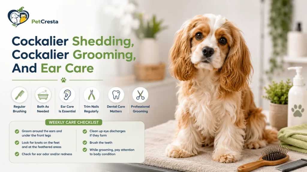 Cockalier Shedding, Cockalier Grooming, And Ear Care