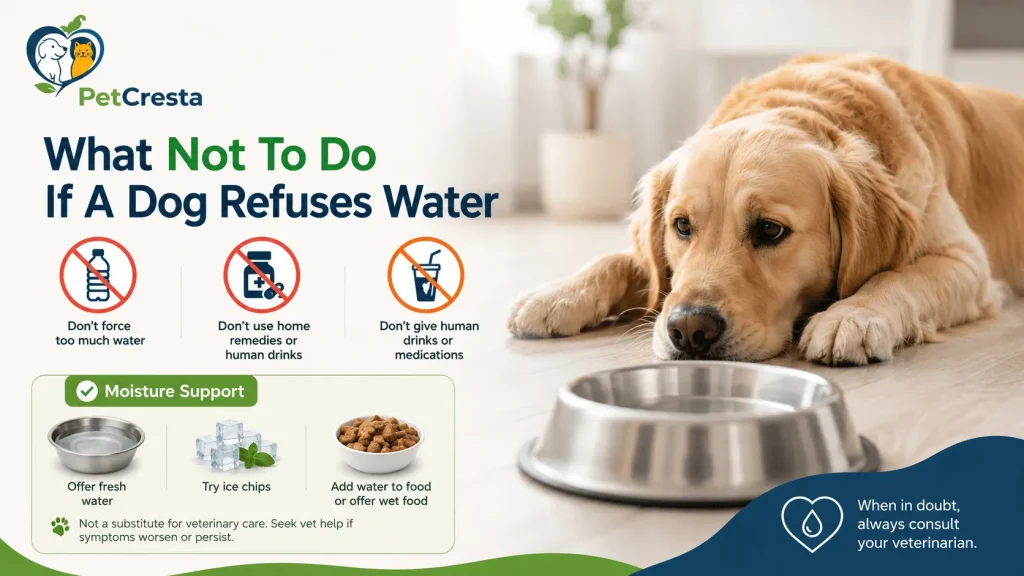 What Not To Do If A Dog Refuses Water