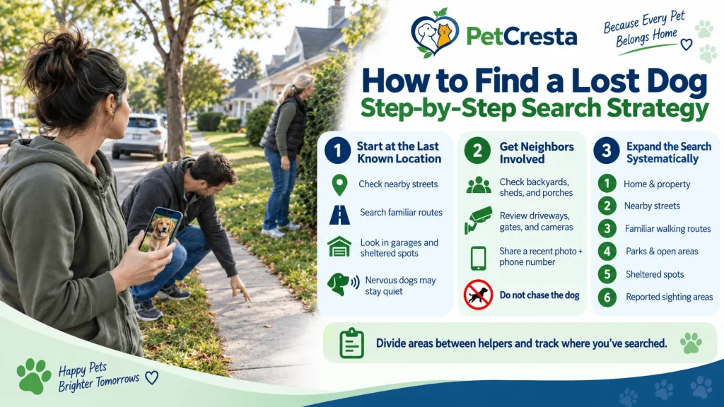 How to Find a Lost Dog Step-by-Step Search Strategy