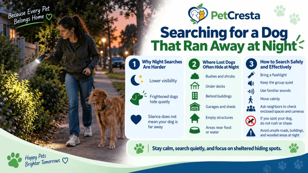 Searching for a Dog That Ran Away at Night