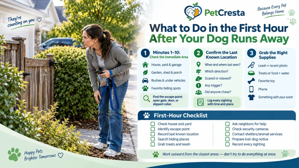What to Do in the First Hour After Your Dog Runs Away