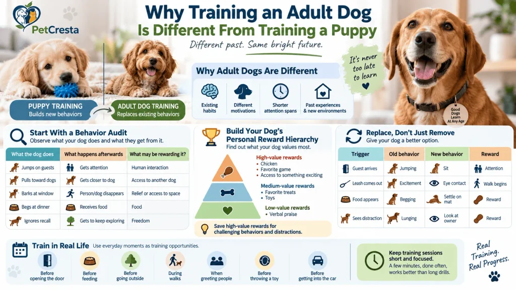 Why Training an Adult Dog Is Different From Training a Puppy