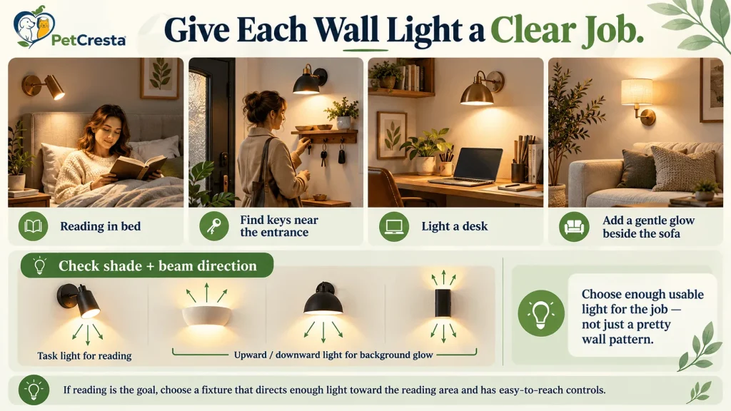 Give Each Wall Light a Clear Job
