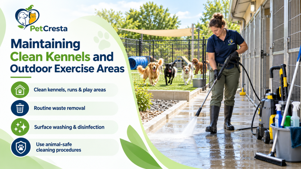 Maintaining Clean Kennels and Outdoor Exercise Areas