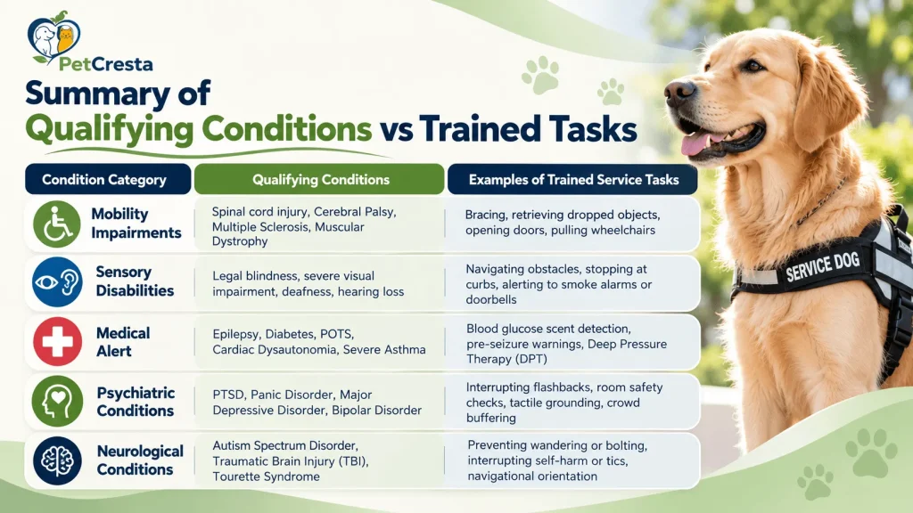 Summary Of Qualifying Conditions Vs Trained Tasks
